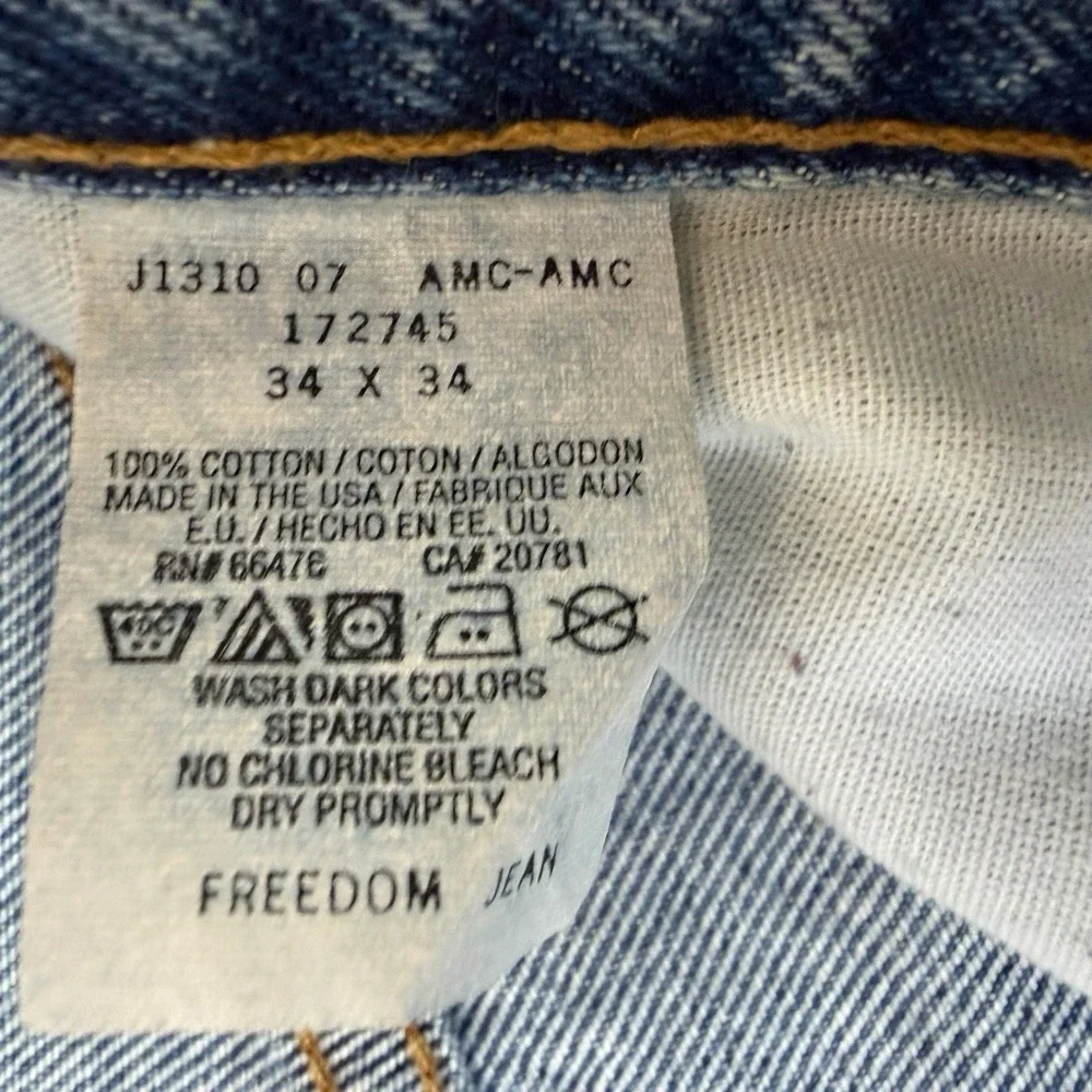 Tommy Hilfiger Tommy Jeans Freedom Mens 34x34 Made USA Light Wash Y2K